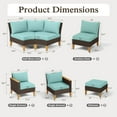 thumbnail image 7 of Sophia & William 10 Piece Outdoor Wicker Patio Conversation Sofa Set Outdoor Sectionals, Turquoise, 7 of 7