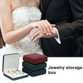 thumbnail image 2 of Pnellth Portable Jewelry Storage Box Luxury Faux Leather Velvet Lining Solid Color Large Capacity Ear Studs Finger Ring Organizer Holder Container Case, 2 of 7