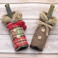 thumbnail image 2 of Naiovety Cubierta navideña para botella de vino, manga de cerveza, pajarita de felpa larga de Navidad, ropa de champán, suministros de arreglo Kits de decoración para fiestas Rojo, 2 of 6