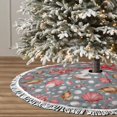 thumbnail image 3 of Christmas Tree Skirt, Hot Pink Scalloped Coral Christmas Tree Decorations Indoor, Tree Skirts Mat With Tassel Trim for Halloween New Year Holiday Christmas Party Decor 48 Inches, 3 of 7