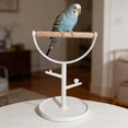 thumbnail image 4 of Portable Parrot Perch Stand Natural Wood Stick & Feeding Bowl Interactive Bird Training Playstand for Small to Medium Parrots Indoor Tabletop Use, 4 of 7