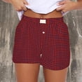 thumbnail image 6 of JIKNTTR Trendy Casual Shorts For Women Shorts Cute Soft Plaid Print Button Front Pajama Bottoms Shorts Sleepwear Running Shorts Pocket Sporty Shorts, 6 of 6