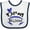 White and Navy, variant on Inktastic Love My Bulldogs Football Boys or Girls Baby Bib