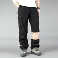 thumbnail image 3 of Men’s Lightweight Water Repellent Zip Off Hiking Pants, Stretch Straight Multi Pocket Travel Cargo Trousers, 3 of 9