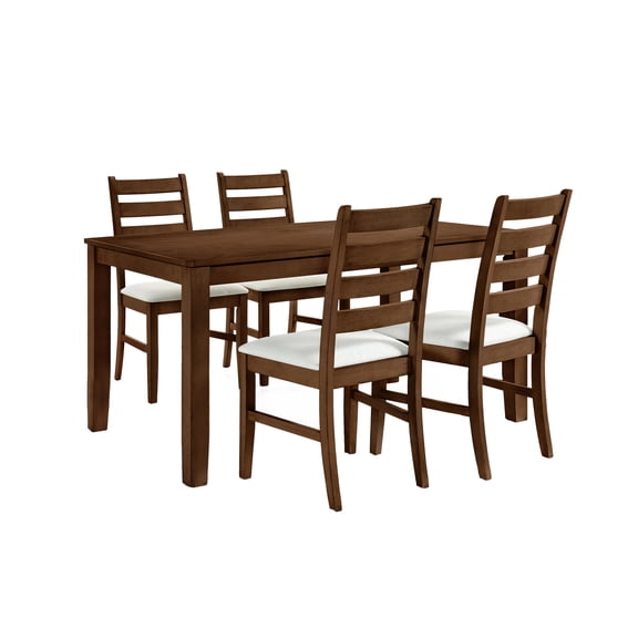 New Classic Furniture Pascal 5-Piece Wood Rectangular Dining Set in Walnut