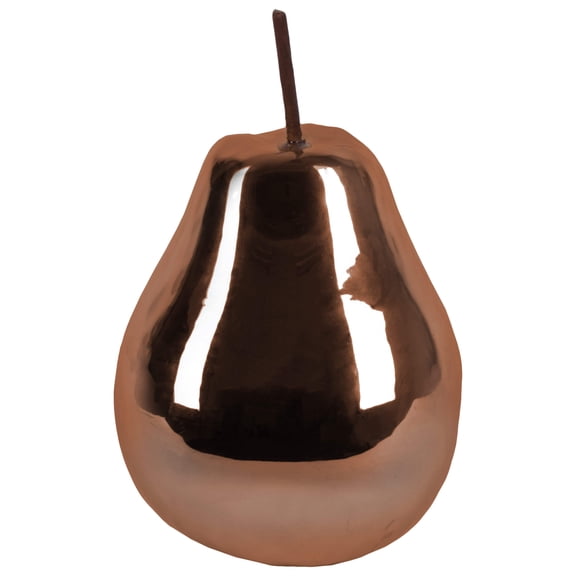 Heidi Polished Ceramic Pear Figurines Set – Decorative Modern Fruit Sculptures, Glossy Finish Home Décor Accent for Living Room, Tabletop (Large, Copper)