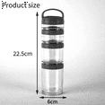 thumbnail image 4 of Stackable Snack Containers for Kids and Adult, 4 Stackable Snack Cups for School and Travel Transparent Black, 4 of 5