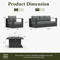 thumbnail image 7 of LayinSun Oversized Aluminum Outdoor Furniture Set, 4 Piece Patio Sofa Sets with Fire Pit Table, Deep Seating and Upgraded 6-inch Cushions for Porch, Balcony, Deck, 7 of 7