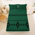 thumbnail image 5 of Erosebridal Retro Aztec Pattern Bed Sheets,Vintage Minimalist Style King Sheets For Teens,Green Black 4-Piece, 5 of 6