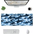 thumbnail image 5 of Navy Blue Camo Gaming Mouse Pad XL, Extended Stitched Edges Mousepad, Large Mouse Mat Desk Pad, Long Non-Slip Rubber Base Mice Pad（31.5x12 Inch）, 5 of 5