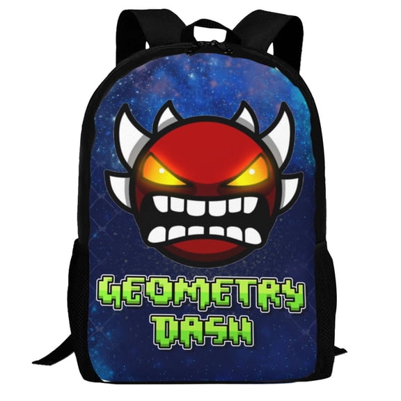 Geometry Dash Backpack,3d Print Laptop Backpack Lightweight Casual Daypack Bookbag Multi-Function Travel Backpack 16.5 In
