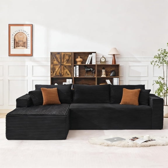 Sailvan 108"" L-Shape Sectional Sofa, Modular Boneless Cloud Couch with Oversized Chaise, Deep Seat Memory Foam, No Assembly Required