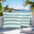 thumbnail image 3 of Throw Pillow Covers 26x26 Inch Set of 2, Green Stripes Waterproof Outdoor Pillow Covers, Simple Green White Texture Decorative Cushion Pillowcases for Couch, Sofa, Bed, Garden, Patio, 3 of 9