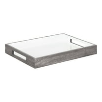 Kate and Laurel Ehrens Decorative Wood Tray, Gray/White 13x17