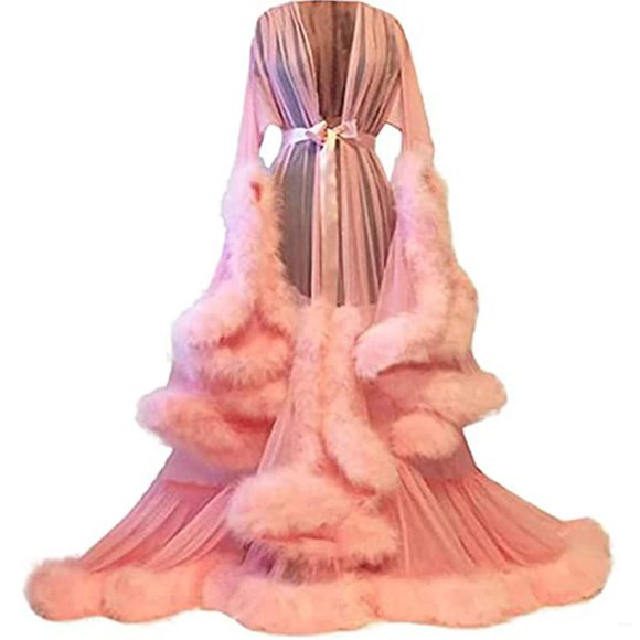 Women''s Trailing Long Dress Feather Flared Sleeves Dress Perfect For Bachelorette Parties