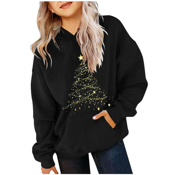 Kids Christmas Hoodie Christmas Hoodie for Kids Girls Boy Christmas Hoodie Long Sleeved Christmas Printed Round Neck Children's Hooded Sweatshirt for Boys and Girls Hoodies