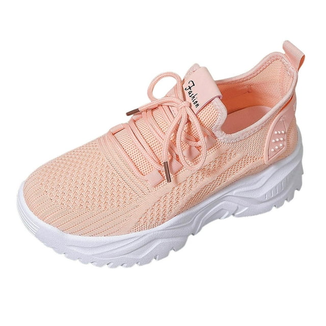 WEAIXIMIUNG Espadrilles Plateforme Femmes Commerce Extérieur Nouvelles Tissage Volant en Maille Respirante Chaussures pour Femmes Bout Rond Semelle Souple Espadrilles Respirantes
