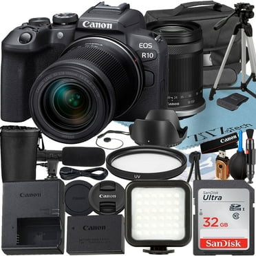 Canon EOS R10 Mirrorless Camera with RF-S 18-150mm Lens   SanDisk 32GB Memory Card   Case   LED Flash   ZeeTech Accessory Bundle (International Version)