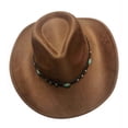 thumbnail image 5 of Felt Cowboy Hat Cattleman Pinch Front Shapeable Wide Brim Western Hat for Men Women, 5 of 5