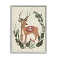 thumbnail image 4 of Peaceful Deer Festive Holiday Leaf Border Collage Animals & Insects Painting Framed Art Print Wall Art, 4 of 5