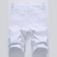 thumbnail image 3 of AHTJRT Mens Casual Pocketed Distressed Denim Jean Shorts White 4XL, 3 of 5