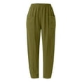 thumbnail image 4 of Women's Pants Womens Pants Casual Green Womens Pants Lounge Pants Women Wide Leg Elastic Waist Pants for Women with Pockets Women's Fall Pants, 4 of 4
