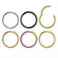 thumbnail image 4 of K-KED Surgical Steel Nose Ring Septum Clicker Hinge Segment Ear Helix Tragus Ring Hoop-Silver-6mm, 4 of 8