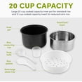 thumbnail image 3 of Aroma Housewares ARC-1120SBL SmartCarb Cool-Touch Olla de cocción lenta para arroz de acero inoxidable, olla de cocción lenta con olla interior antiadherente y bandeja de vapor, 20 tazas (cocidas)/5 c, 3 of 7