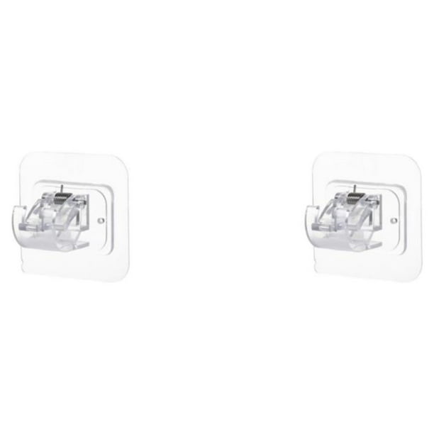 Yuarrent Barra de cortina para ventana de baño para el hogar, Clip para sala de estar, barra de toalla desmontable sin clavos, abrazadera para 1pc transparente 2Conjunto