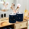thumbnail image 3 of Yayeee 2 Pack Qtip Holder Bathroom Cotton Swab Canister with Lid Clear Dispenser Set, Christmas Whimsy, 3 of 6