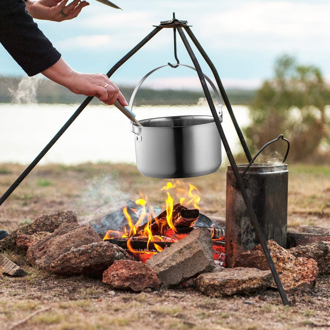 304 Stainless Steel Pot Foldable Portable Camping Cookware - Temu