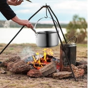 Wealers 8pc Camping Cookware Set Stainless Steel Pots and Pans with Travel Tote Bag