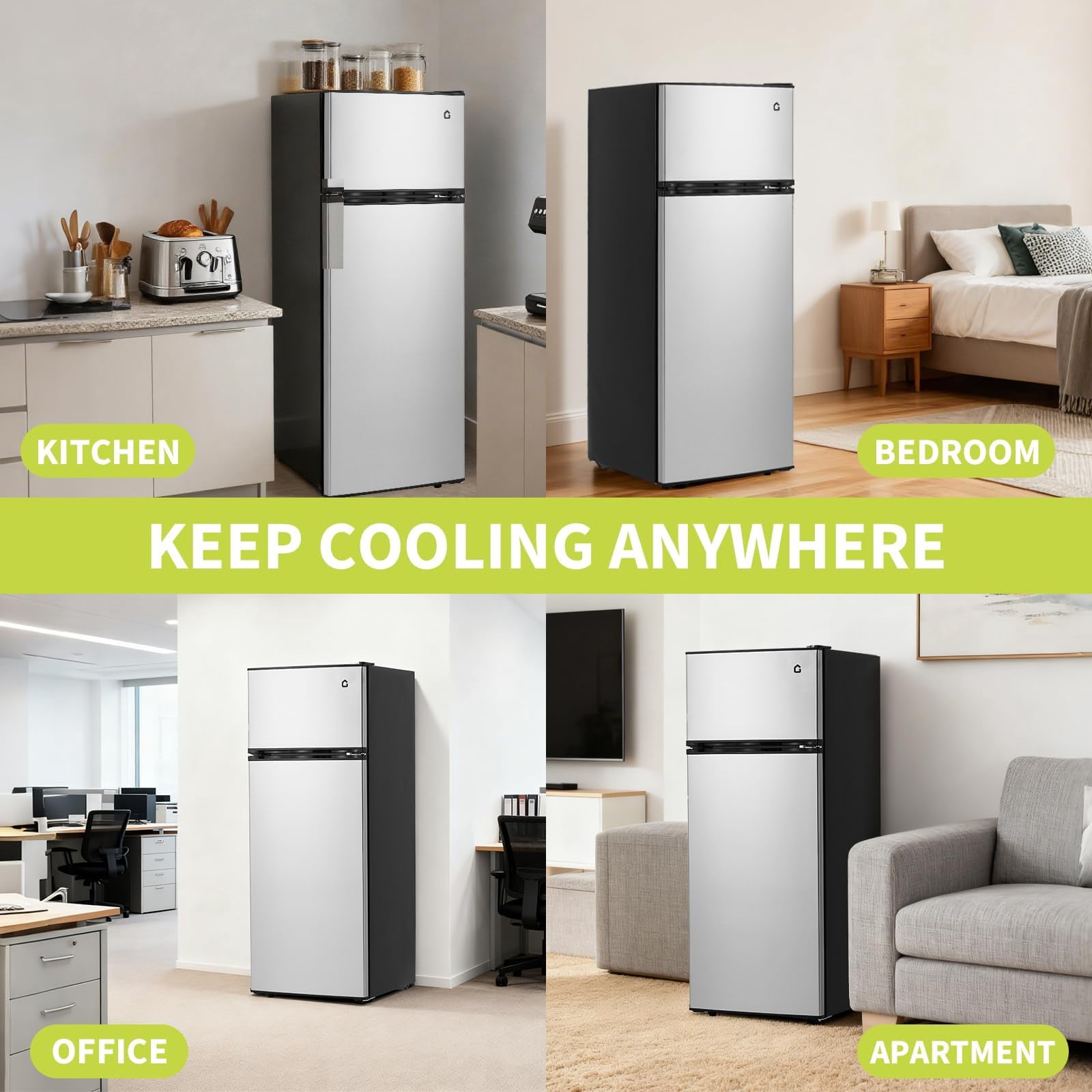 3.2 Cu.Ft. Mini Fridge Compact Refrigerator Single Door Energy-Efficient Quiet Operation Ideal for Dorm Office Bedroom Kitchen Bar Black