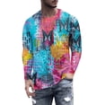 thumbnail image 4 of EIMELI Chemise Décontractée Mode Homme en Coton et Lin Imprimé Petit Col à Revers Manches Longues, 4 of 5