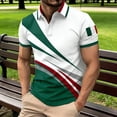 thumbnail image 2 of Mens Golf Polo Men's Short Sleeve Button Front Polo Shirt Italian Flag Print Lightweight Summer Golfwear Modern Fit Performance Top Breathable White L, 2 of 4