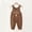 Coffee, variant on Girls Corduroy Jumpsuits Solid Color Floral Print Button Down Sleeveless Jumpsuits Long Romper Pants with Pockets Beige 6-12 Months