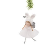 Starlight Collection, White Cloth Hanging Cherub Ballerina with Bunny Ears (Pack of 8)