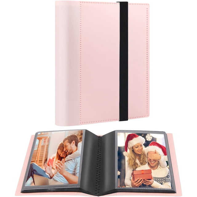 Álbum de fotos pequeño de 4 x 6 fotos, página interior negra con banda elástica fuerte, cada álbum pequeño tiene capacidad para 64 fotos, mini libro de 4 x 6, álbum de fotos, cumpleaños, Navidad, álbu