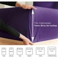 thumbnail image 3 of CGK Linens Extra Deep Pocket Single Fitted Sheet Only - King Size Wrinkle-Resistant & Comfy Bottom Sheet, Fits 18"-24" Mattresses, Purple, 3 of 6