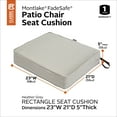 thumbnail image 6 of Classic Accessories Montlake FadeSafe Rectangular Patio Dining Seat Cushion - 5" Thick - Heavy Duty Outdoor Patio Cushion with Water Resistant Backing, Heather Grey, 23"W x 21"D x 5"T, 6 of 27