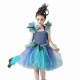 thumbnail image 1 of Fancy Peacock Feather Girl Pageant Tutu Dress, 1 of 5