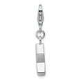 thumbnail image 2 of White Sterling Silver Charm Pendant (02) February Cubic Zirconia CZ Purple 28 mm 14, 2 of 3