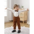 thumbnail image 5 of WESIDOM Toddler Boy Clothes Gentleman Shirt Short Suspender Pants Bowtie Formal Outfits 3pcs 1-5T, 5 of 9