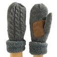 thumbnail image 3 of Jinhomg Thermal Mittens for Women Men Fall Winter Comfy Cable Knitted Mittens Thick Wind-Resistant Fleece Lined Mittens Unisex Outdoor Gloves 90 off Clearance Sale Gray Free Size, 3 of 4