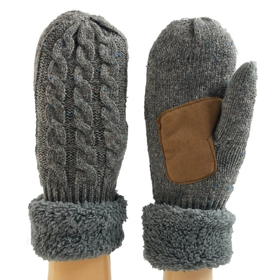 UTSJKR Unisex Winter Warm Mittens Soft Fleece Lining Mittens Touchscreen Full Finger Gloves Hand Warmer Cold Weather Gloves Gray