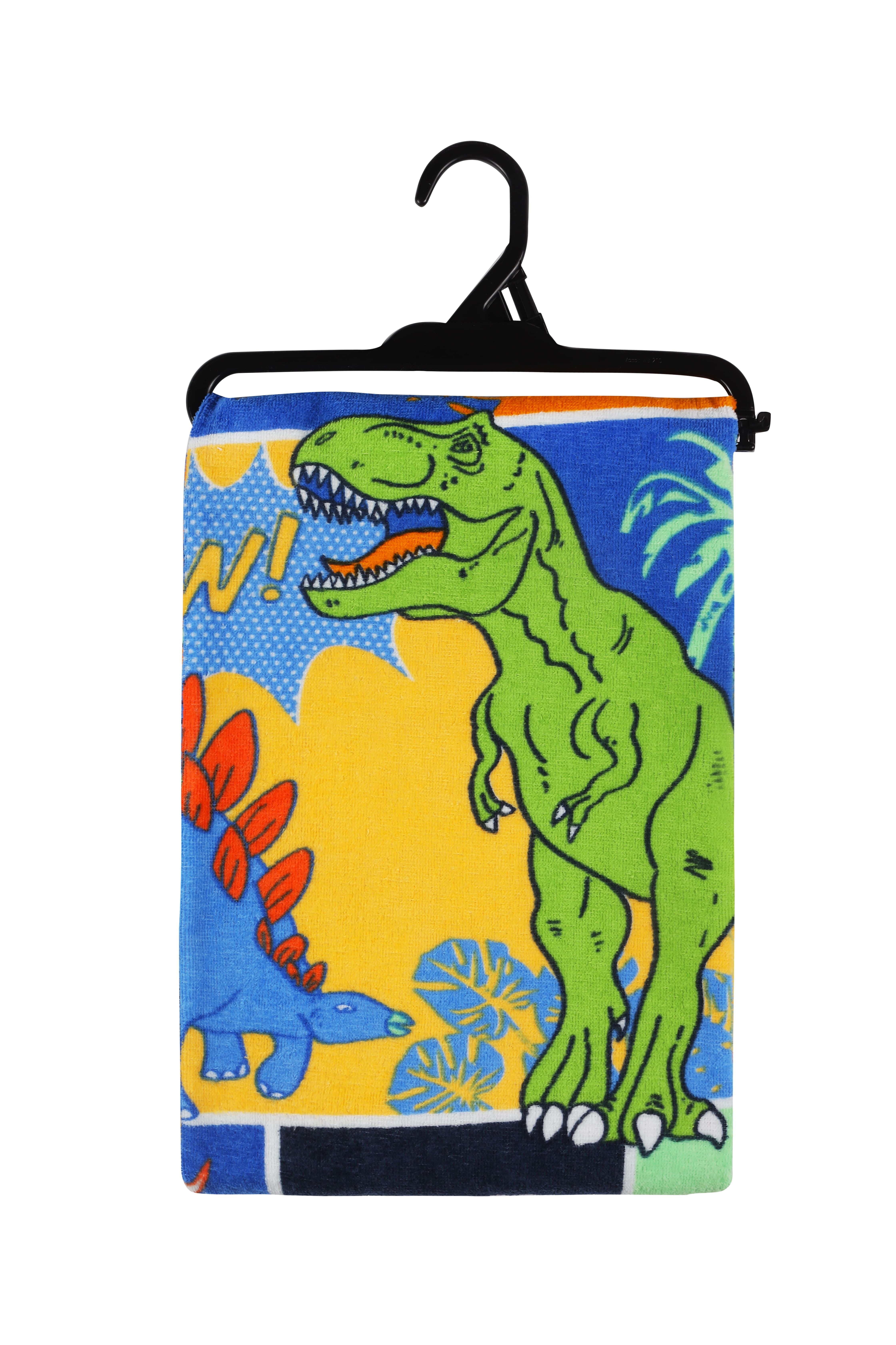 Mainstays Cotton Blend Multi-color Dinosaur Beach Towel, 28" x 60"