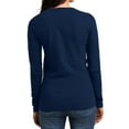 thumbnail image 2 of Mafoose Women's Juniors The Concert Tee Long Sleeve V-Neck New Navy 2X-Large, 2 of 4