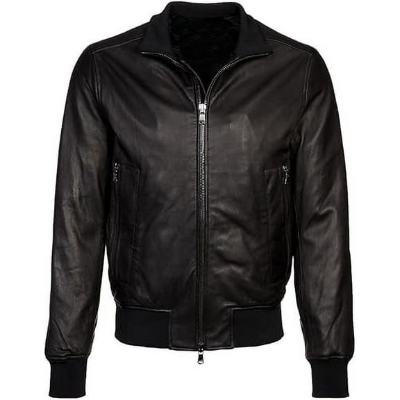 Men's Genuine Lambskin Leather Jacket Motorcycle Biker Zipper Jacket A708