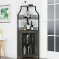 thumbnail image 2 of Yeshouse Corner Wine Cabinet with Removable Wine Rack, Wine Bar Cabinet with Barn Door and Adjustable Shelves, Industrial Wine Cabinet for Dining Room, Living Room,Kitchen, 2 of 8