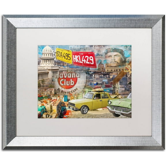 Trademark Fine Art "Capital" Canvas Art by Alberto Lopez, White Matte, Silver Frame